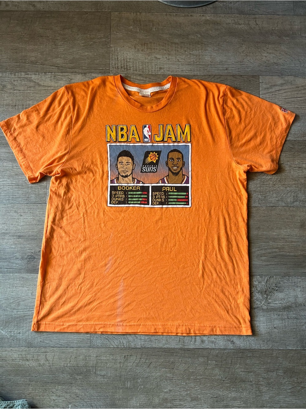 NBA Jam Phoenix Suns Orange Graphic Tee - Booker & Paul